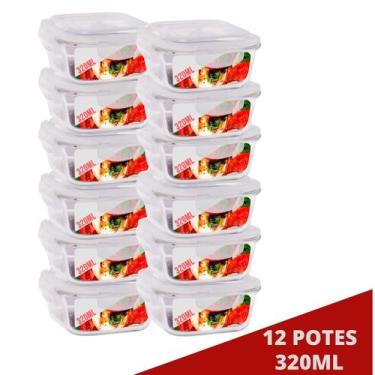 Imagem de 12 Pote de Vidro p/ Papinha 320ML Pequeno Tampa 4 Travas - QUALITY HOU