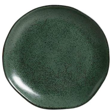 Imagem de Conjunto De Pratos De Sobremesa Orgânico Arauco Com 06 Peças Em Stoneware Verde - Porto Brasil
