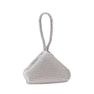 Imagem de WDIRARA Bolsa feminina para noite com strass cintilante, bolsa clutch para festas e coquetéis, Prata, one_size