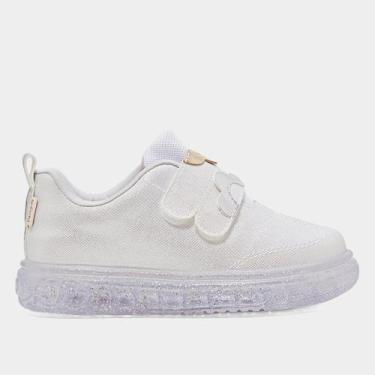 Imagem de Tênis Infantil Pampili Sneaker Menina, Prata, Dourado, 25