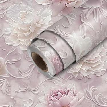 Imagem de HOMETITUTE Papel de parede rosa rosa descasque e cole papel de parede floral 300 x 45 cm revestimento de parede decorativo de vinil autoadesivo para quarto, sala de estar, berçário, decoração