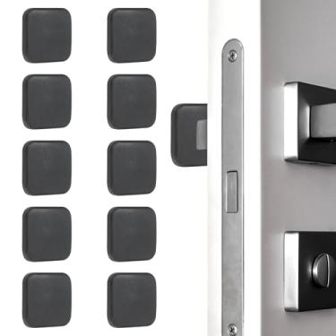 Imagem de PATIKIL 10 peças de protetor de parede para maçanetas de porta, 4,6 cm quadradas, batentes de porta autoadesivos, almofada de para-choque, protetor de parede silencioso para geladeira, casa