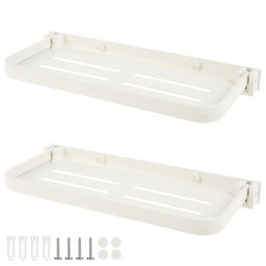 Imagem de Prateleira dobrável para trailer, 2 peças, prateleira dobrável de liga de alumínio para trailer, com economia de espaço, prateleira flutuante compacta para trailer, prateleiras flutuantes versáteis