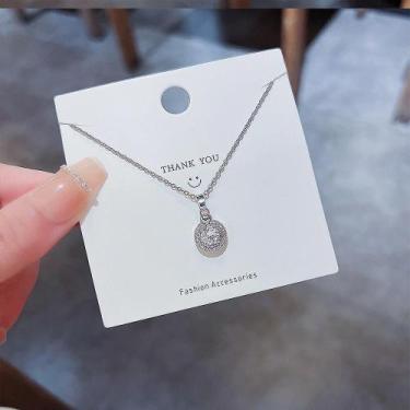 Imagem de Colar feminino corrente gargantilha pingente jóias meninas presente ti