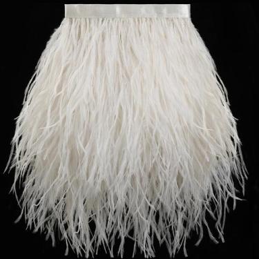 Imagem de Feather Trim Soarer Ostrich 5-7 polegadas e 2 jardas esbranquiçado