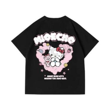 Imagem de Camiseta Feminina Oversized Com Estampa Hello Kitty, Manga Curta, Esti