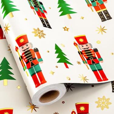 Imagem de Embrulho de presente Yarcony Nutcracker 43 cm x 10 m, folha metálica