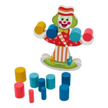 Imagem de Brinquedo Palhaço Equilibrista Em Madeira Educativo Criança - BRW