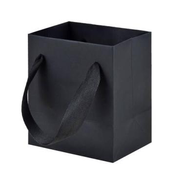 Imagem de Pacote com 30 sacolas de presente pretas pequenas Aosric 10x7x11 cm