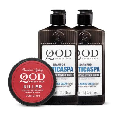 Imagem de QOD Barber Shop - KIT COMPRE E GANHE - Kit 2 Shampoo Anticaspa, 220ml + 1 Pomada Capilar Killer, 70g