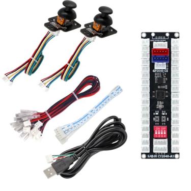 Imagem de SJ@JX All-Button Arcade Controller with Raspberry Pi RP2040 Encoder, 3D Analog Mushroom Joystick, Custom RGB Lighting, Ultra-Low Latency, Multi-Platform Compatible for PC & Nintendo Switch