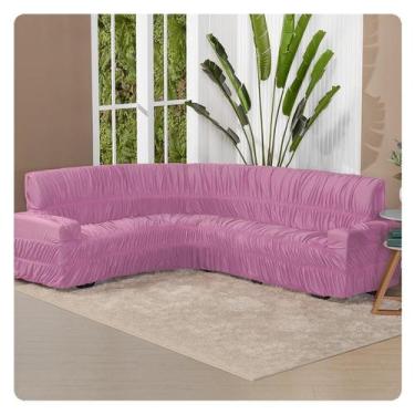 Imagem de Capa para Sofá de Canto 6 Lugares Elasticada Lisa Malha - LENHARO ENXO