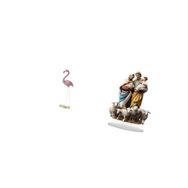 Imagem de Fenteer Escultura de Flamingo, Arte Moderna, Estatueta em Resina com Suporte de Metal E Acrílico, Decoração de Mesa para Lareira, Festas E