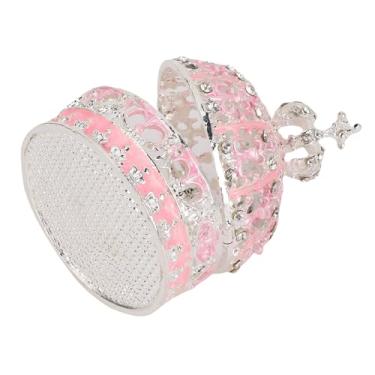 Imagem de GLOGLOW Caixas de Joias Com Cristal Esmaltado Incrustado Em Liga de Zinco Caixa de Lembrança para Anéis Brincos Colares Com Embalagem de Presente de Ouro de Bugigangas Em Formato de Coroa Real (Rosa