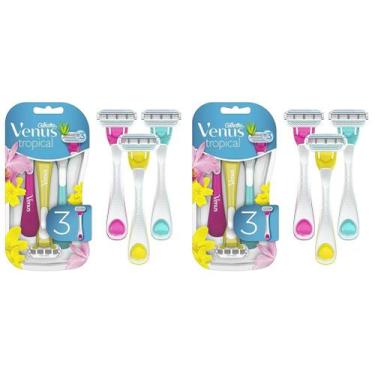 Imagem de Lâminas de barbear descartáveis Gillette Venus Tropical Women 3+1 unid