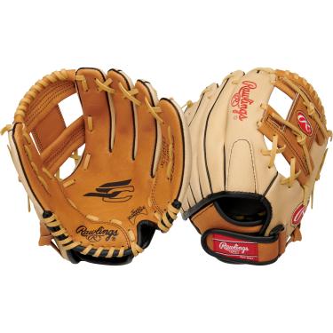 Imagem de Rawlings | SURE CATCH T-Ball e luva de beisebol juvenil | Arremesso para a direita | 26,6 cm | Bronzeado/Camelo