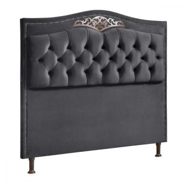 Imagem de Cabeceira Holanda 1,95 Para Cama Box King Size - Veludo Chumbo
