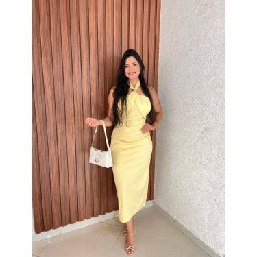 Imagem de Vestido Longo Frente Unica Detalhe Boho Chique Crisconf