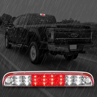 Imagem de Luz de parada de 3ª montagem alta compatível com Ford Super Duty/Ranger/Mazda Série B terceiro centro de carga traseira 1999-2016 Farol traseiro de luz de freio com duas fileiras (vermelho)
