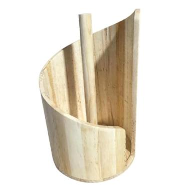 Imagem de Llazsybz Porta-papel Higiênico de Madeira, Modelo Moderno E Independente, Ideal para Quarto, Mesa de Jantar, Escritório E Decoração de Casa, Madeira Clara, Tamanho real