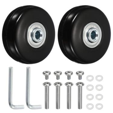 Imagem de YELARXI Replacement Luggage Wheels, Suitcase Wheels Replacement Kit 50x18mm & 1 Set & Rubber & Black - Fitting for (Swivel Caster Bearings Repair/Replacing/Roller Bag/Suitcase/Spinner)