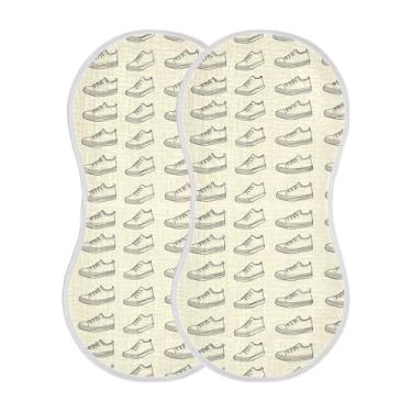 Imagem de STAYTOP 2 peças de sapatos de desenho animado panos de arroto para bebês meninos meninas e toalha de recém-nascido, panos grandes absorventes para arrotar