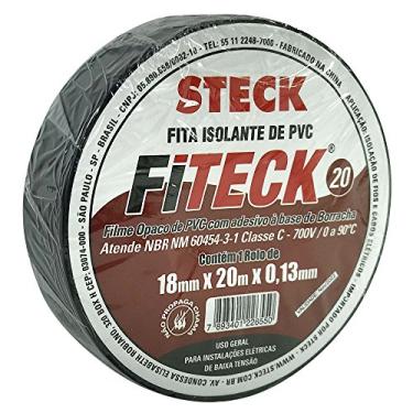 Imagem de Fita Isolante Fiteck 18mm 20Mx0, 13mm Steck Preto 20M