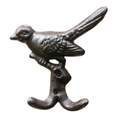Imagem de SiaBiced Gancho de parede duplo em ferro fundido com formato de pássaro, versátil, para decoração suspensa. Estilo vintage, prático e ideal para jardim e casas, Style B