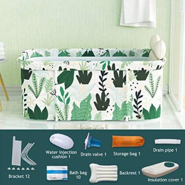 Imagem de ZJchao Kit de Banheira Dobrável Portátil Com Almofada, Encosto, Capa de Isolamento, Fácil Instalação, Banheira de Imersão Dobrável para Uso Doméstico e Externo, PVC Azul (ZJchaoCLV-10193909)