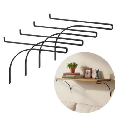 Imagem de Kit 4 Suportes Piatina Curvo Mão Francesa 20cm Peças para Prateleira