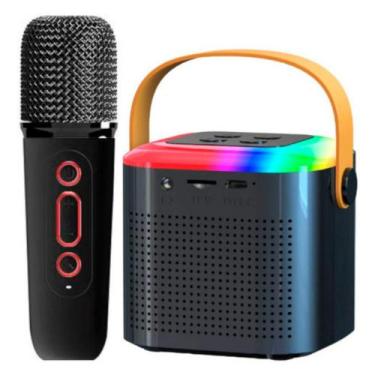 Imagem de Caixa Som Com Microfone Infantil Caixinha Bluetooth Sem Fio Azul - RME