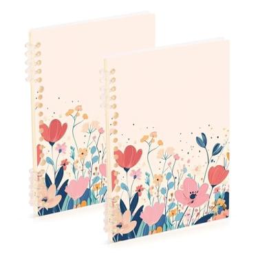 Imagem de Burbuja Cadernos com nome, papel pautado universitário A5 com 60 folhas, fichário para escritório, 2 unidades