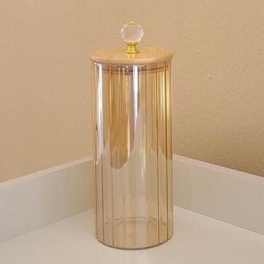 Imagem de Porta Mantimento de Vidro CANELADO ÂMBAR CRISTAL Pote hermético 1050ML