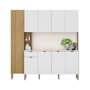 Imagem de Armario De Cozinha Compacta 9 Portas 1 Gaveta Pulse Freijó Artico Riscatto Freijó