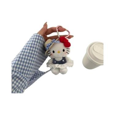 Imagem de Chaveiro De Pelúcia Kawaii Hello Kitty Com Óculos, Decoração De Bolsa,