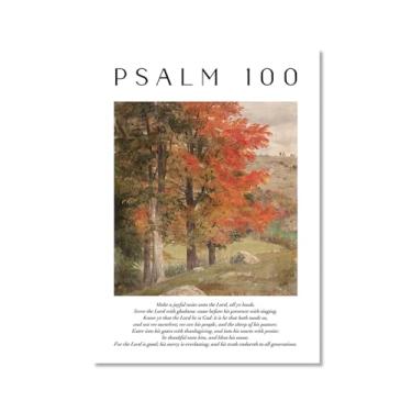 Imagem de Coleção de Salmos das Escrituras Monet Van Gogh Famosa Pintura Aquarela Impressão Verso da Bíblia Pôster em Tela Decoração de Parede de Casa Cristã (SKU16,27.9x35.6 cm = (28 x 35 cm), sem moldura)