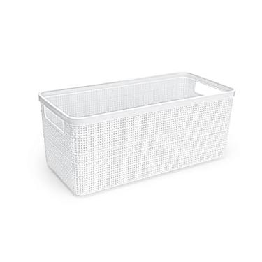 Imagem de Cesto Juta Alongado Branco Médio