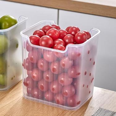 Imagem de ZJchao Caixa de Armazenamento para Porta de Geladeira, Transparente, Durável, Organizador de Porta Lateral, Recipiente de Alimentos para Legumes, Frutas, Temperos, Plástico, 4,5 Onças