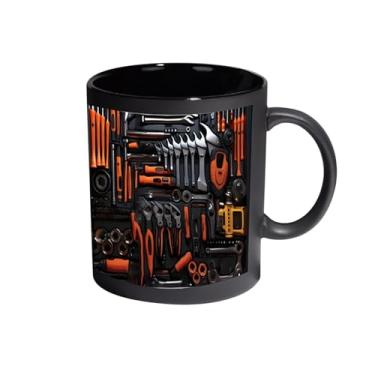 Imagem de Caneca De Café Cerâmica | Design Ergonômico para Bebidas | Caneca Cerâmica com Forma de Caixa de Ferramentas | para Chocolate Chá Leite Água Suco Casa Acampamento Dormitório Hotel Apartamento Marido P