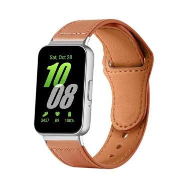Imagem de Pulseira De Couro Genuíno Ajustável Para Samsung Galaxy Fit3 SM-R390 2