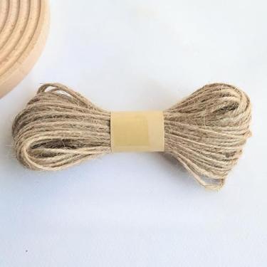 Imagem de Corda de juta natural – corda de juta marrom para embrulho de presente, artesanato de Natal, decoração e projetos (amarelo, 2 mm)