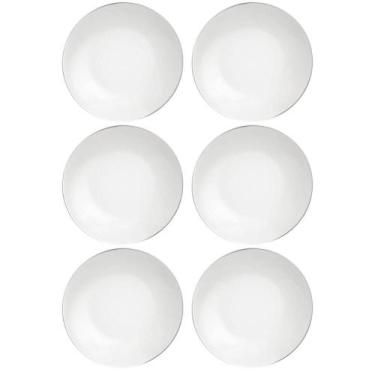 Imagem de Conjunto 6 Pratos Fundos Tramontina Atena 22cm Porcelana Sopas Caldos 