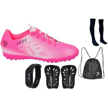 Imagem de Chuteira Society Adulto Gramado Sintético Sosaite + Relógio Caneleira 