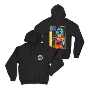 Imagem de Moletom Canguru Dragon ball goku blue Algodão Flanelado fio 30.01 pent