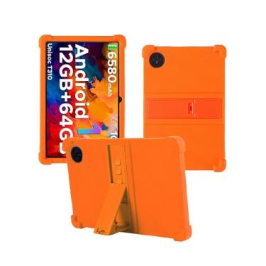 Imagem de Capa para tablet DOOGEE Tab A9/DOOGEE Tab A9 Pro Android 15 de 10,1 polegadas, capa protetora de borracha leve à prova de choque, compatível com crianças, de silicone macio, ajustável, laranja