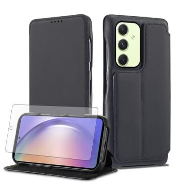 Imagem de Asuwish Capa de celular para Samsung Galaxy A54 5G carteira celular com protetor de tela de vidro temperado e flip couro PU porta-cartões de crédito acessórios A545G A 54 54A 4G G5 SM A546U mulheres