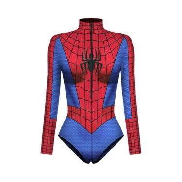 Imagem de Fantasia De Super-Herói Feminina Homem-Aranha Capitão América Impressã