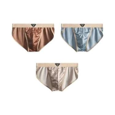 Imagem de Cuecas Masculinas De Seda Gelada Semelhante Ao Cetim, Verão, Suaves, R
