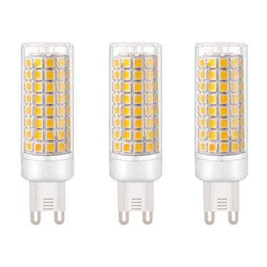 Imagem de Lâmpadas LED G9 Base de dois pinos G9 9W (equivalente a substituição de halogênio de 100W) branco quente 3000K LED luz de milho para casa sala de estar quarto lustre, 102 LED 2835 SMD, pacote com 3