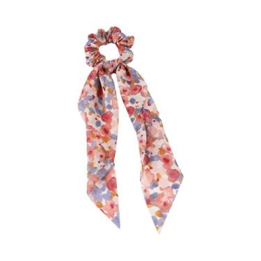 Imagem de Laço De Cabelo Com Estampa Floral Em Cetim, Acessórios Para Mulheres E